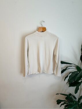 Pendleton mock neck silk mix cream shirt